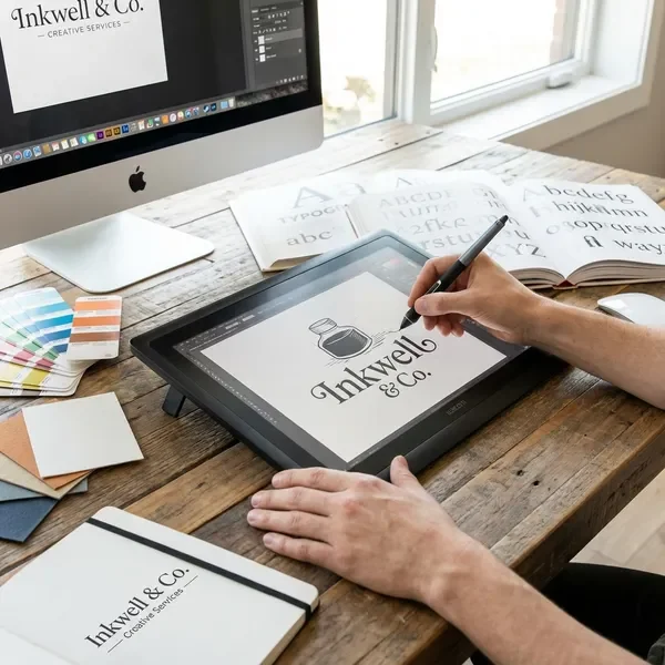 Brand name logo design process